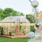 Garvee 6 x 10 ft Green Polycarbonate Greenhouse With Aluminum Frame, Lockable Door And Adjustable Roof Vent
