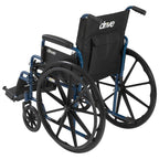 Drive Medical Blue Streak Lightweight Folding Wheelchair With 20 Inch Wide Seat