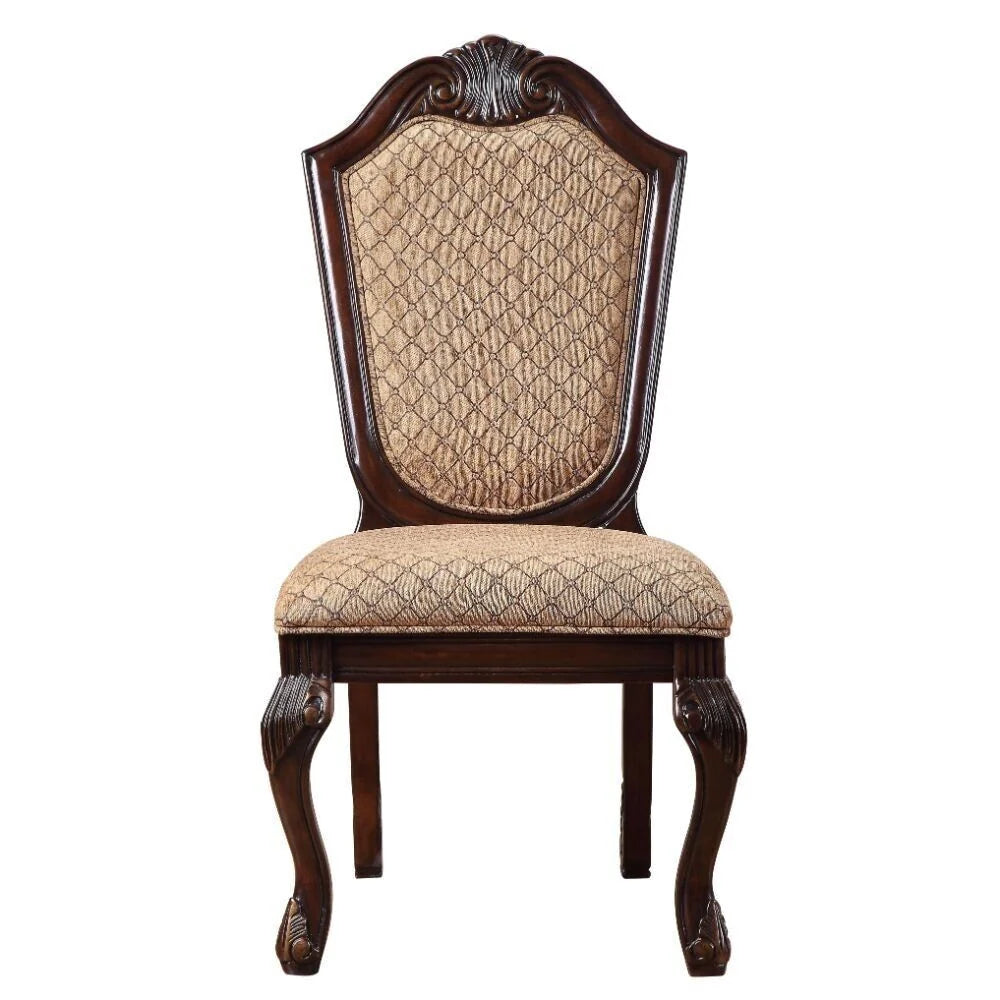 Espresso Finish Wood Dining Side Chairs, 2pc Set, Padded Seat And Back