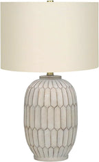 Table Lamp, Cream Resin, 14.5 in L x 14.5 in W x 24 in H - 9720