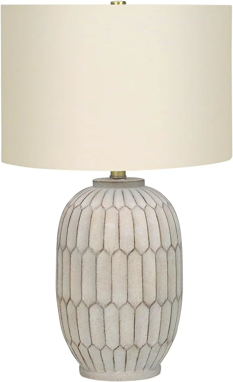 Table Lamp, Cream Resin, 14.5 in L x 14.5 in W x 24 in H - 9720