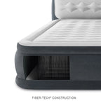 Intex Dura-Beam Deluxe Ultra Plush Headboard Queen Airbed, Gray, 18in, Built-In Pump - 64447ED