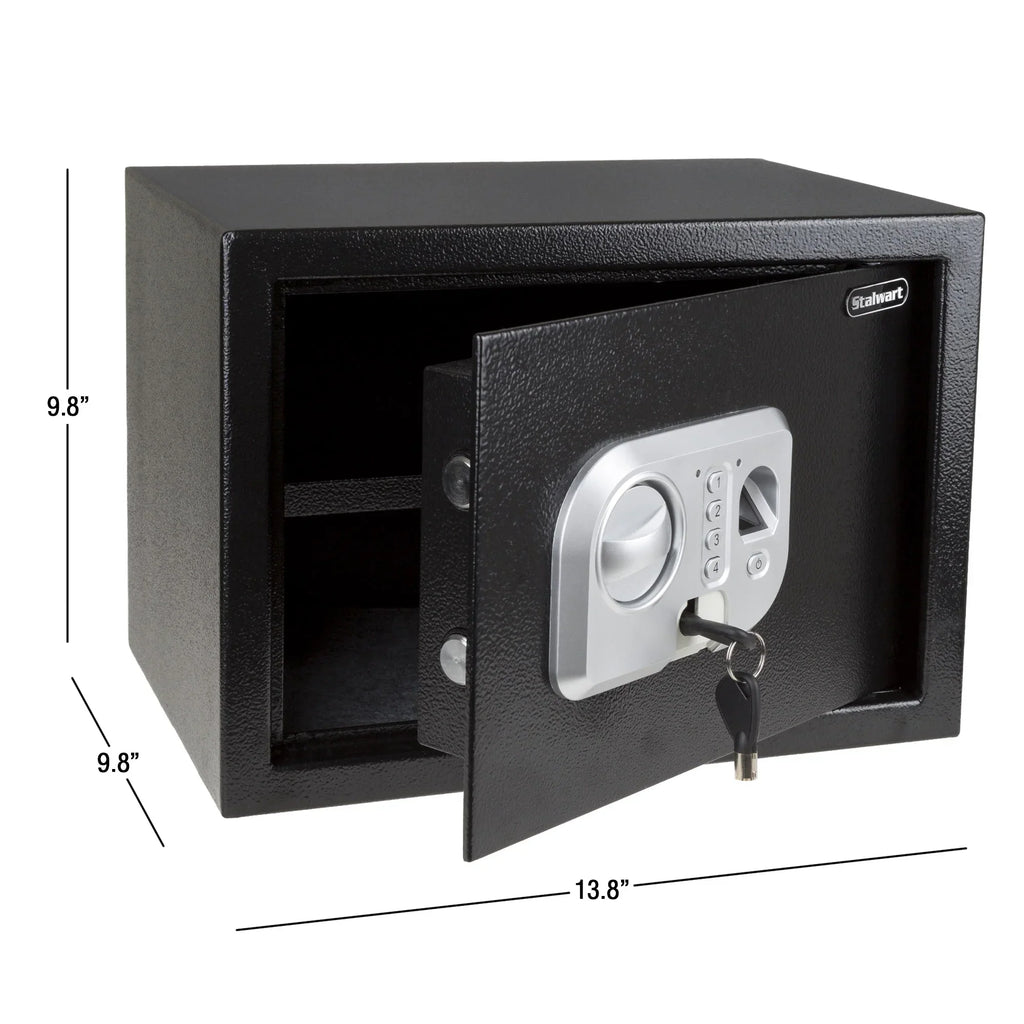 Stalwart Electronic Biometric Safe With Fingerprint Lock And 2 Override Keys