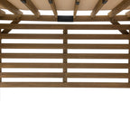 Sunjoy Cedar Wood Hot Tub Pergola 10 x 11 ft With Adjustable Canopy And Privacy Screen