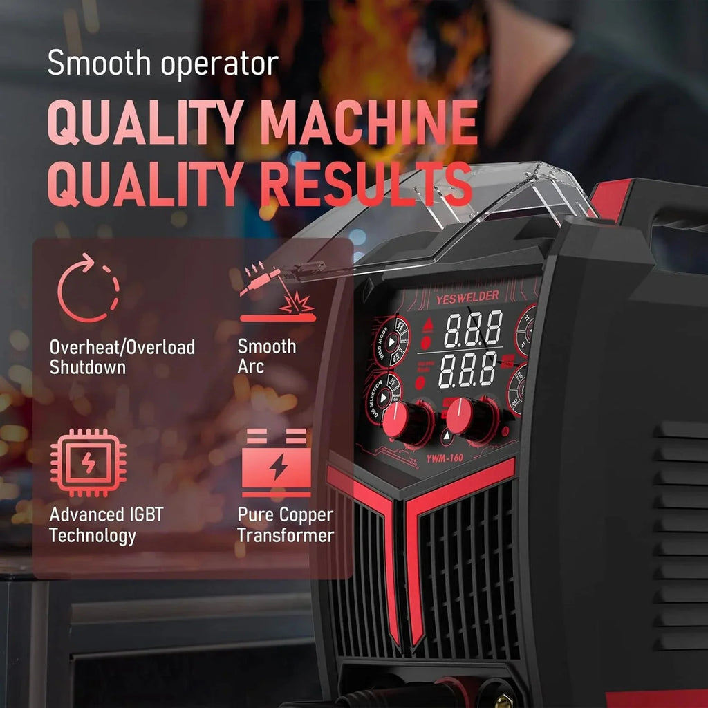 YESWELDER Flux Core MIG/Lift TIG/Stick Welder, 135 Amp, 110V - FLUX-135PRO