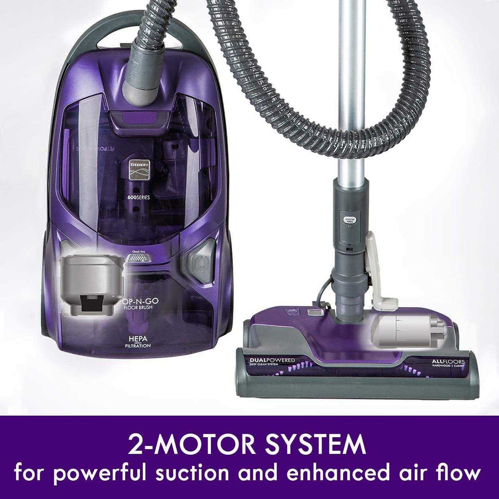 Kenmore 600 Series Bagged Canister Vacuum With Pet PowerMate, Purple - 81615