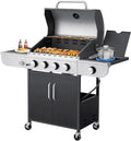 MELLCOM 4-Burner Propane Gas Grill, 44,000 BTU, Black - BBQ-4+1