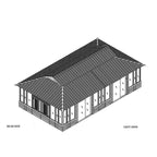 Solid Wood Patio Gazebo, 28 Ft W x 15.5 Ft D