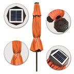 EliteShade 9ft Market Patio Umbrella With 80 LED Lights, Ruby