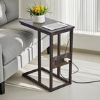 C-Shaped Sofa Side Tables, Set of 2, 11" D x 19" W x 24" H