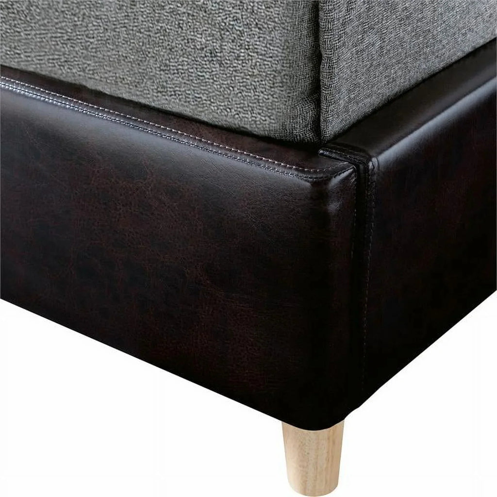 Furniture of America Goodwater Faux Leather Full Foundation Bed - Brown
