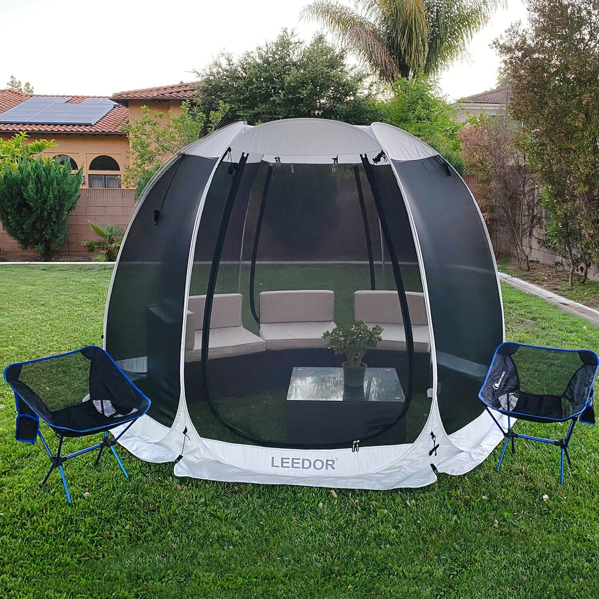 Leedor Screen House Tent Outdoor Canopy 10' x 10' x 7' H Gray