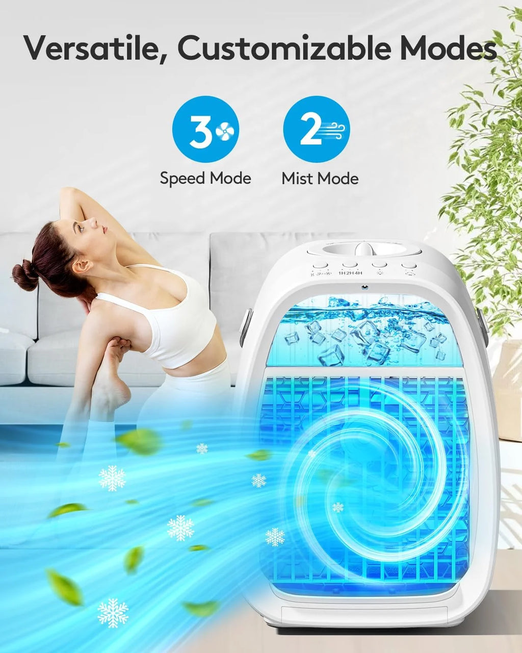 JYew Portable Evaporative Air Cooler Fan With 1000 ML Water Tank