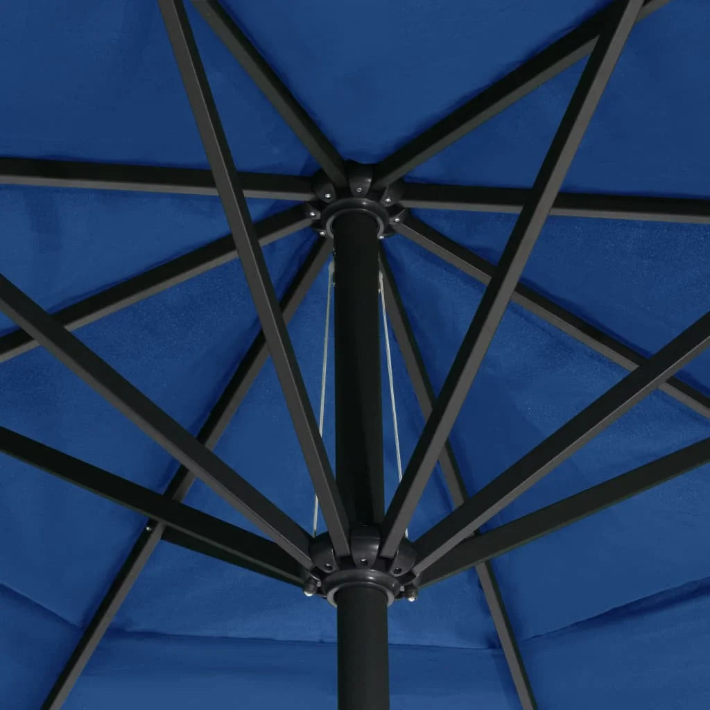 vidaXL Garden Parasol, Azure Blue Polyester With PA Coating, 196.9in x 118.1in