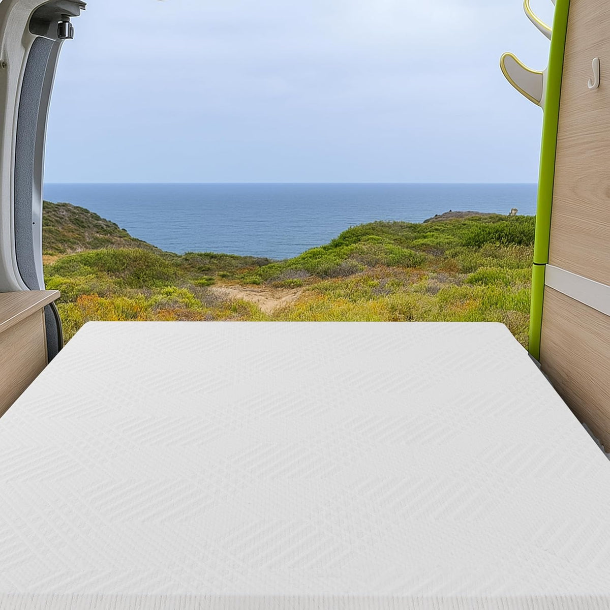 EGO 8 Inch Short Queen Memory Foam RV Mattress, White, 60 x 75 Inch, Medium Firm