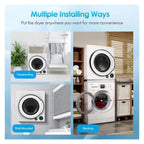 Compact Electric Tumble Dryer, 13.2lbs, White, Stainless Steel Tub, 4 Drying Modes, 2 Heat Settings