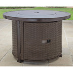Better Homes & Gardens Propane Gas Fire Pit Table, 37 in Round, 50,000 BTU, Glass Beads, Metal Lid And Protective Cover - Colebrooke
