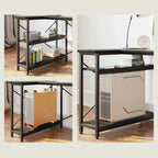 Small L-Shaped Computer Desk With Reversible Storage Shelves - 55-Inch / 47-Inch