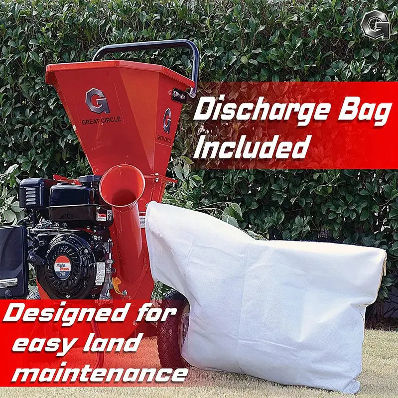 Gas-Powered Wood Chipper Shredder Mulcher, 7HP, 3600RPM