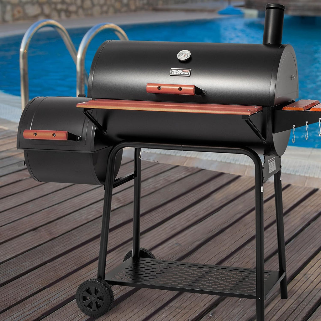 Royal Gourmet Charcoal Grill With Offset Smoker, 30-Inch, 811 Sq. In. - CC1830W