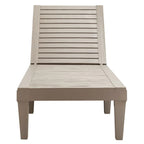 Outdoor Patio Chaise Lounge Chair Recliner - Adjustable 5 Positions, Wood Texture Design