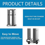 NIC Outdoor Patio Propane Heater 2 Set 48,000-BTU Stainless Steel Silver