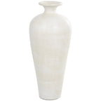 Ceramic Amphora Floor Vase, White, 13in L x 13in W x 30.5in H