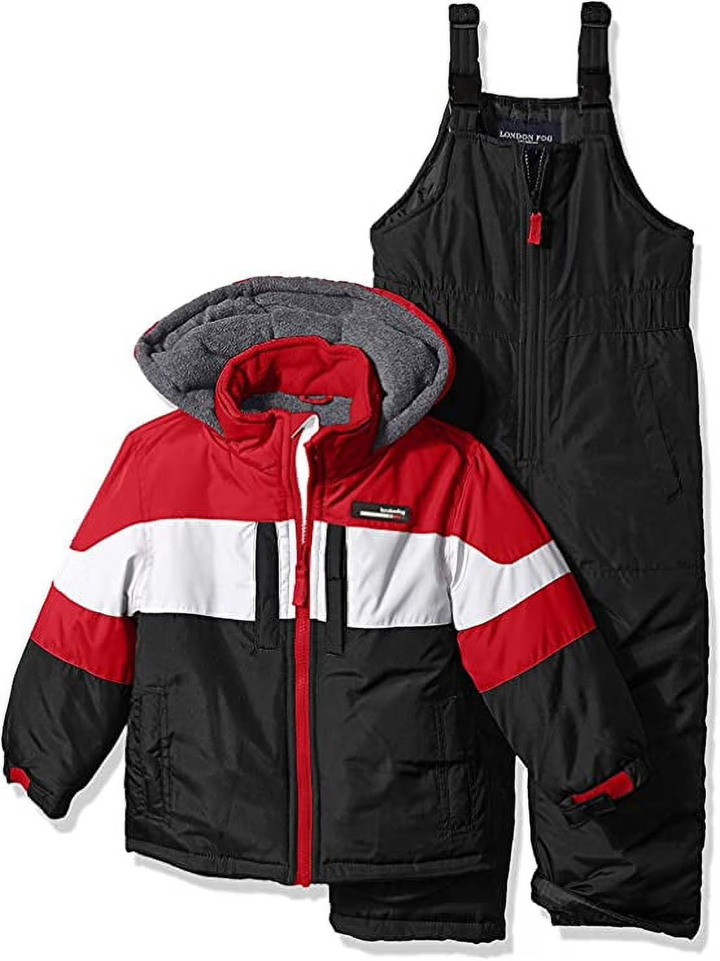LONDON FOG Big Boys 2-Piece Colorblock Snow Bib And Jacket Snowsuit