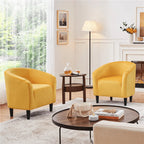 Easyfashion Tub Chairs Set Of 2 - Yellow Velvet