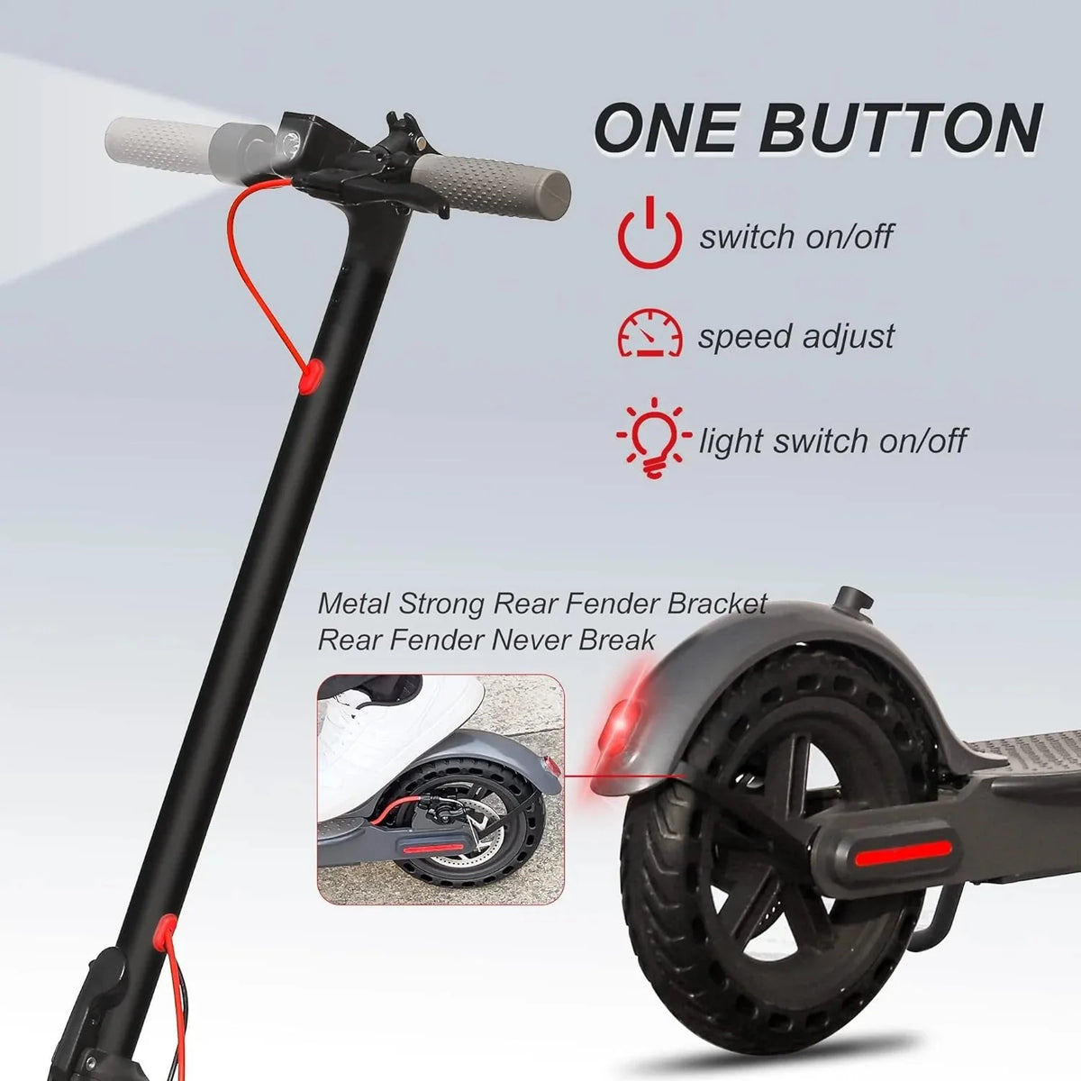 Roinside Electric Scooter, 8.5 in Solid Tires, 350W, 19 MPH, 21-23 Miles - UP12 Plus