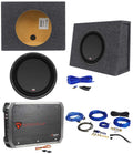 MTX 3512-04S 12in 600W Shallow Subwoofer With Sealed Enclosure, Amplifier And Wires - 3512-04S