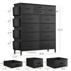 12-Drawer Fabric Dresser With Wood Top And Metal Frame