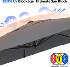 HOMSHADE Cantilever Patio Umbrella, 9x12FT, Grey, Aluminum, 360 Degree Rotation, 6 Tilts