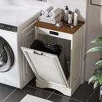 HARIPUL Single Tilt-Out Trash Cabinet For 13 Gallon Waste Bin, White