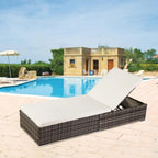 GoDecor Outdoor Rattan Chaise Lounge Chair, Gray