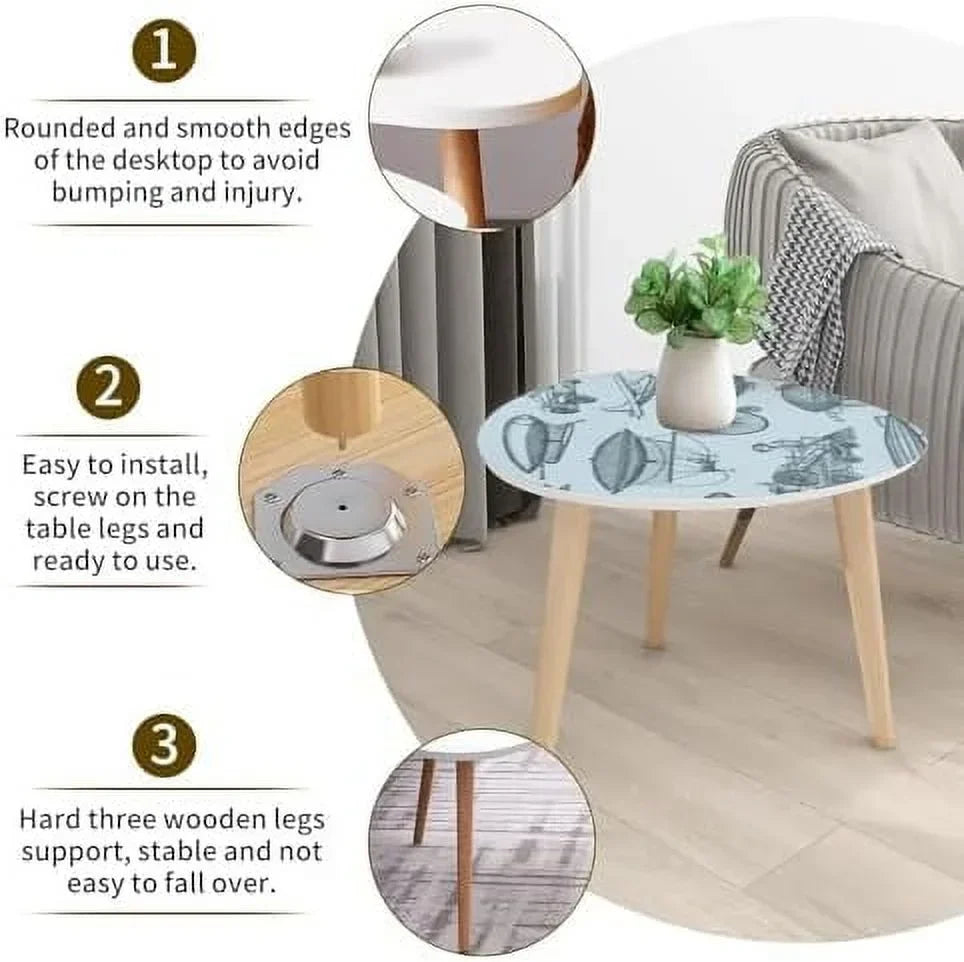 HYHBIBOOM Nesting End Tables, 21.7in x 21.7in x 17.7in And 15.8in x 15.8in x 15.8in