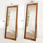 BEAUTYPEAK Full Length Floor Mirror With Stand, 64 x 21 in, Retro White