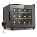 JINJUNYE Countertop Wine Cooler Refrigerator, 12 Bottle, Glass Door