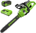 Greenworks 40V HP 18in Chainsaw Kit With 5.0Ah HP Battery And 5A Rapid Charger