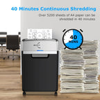 24-Sheet Cross-Cut Paper Shredder, 40-Minute Continuous Run Time, 9-Gallon Basket, P-4 Security