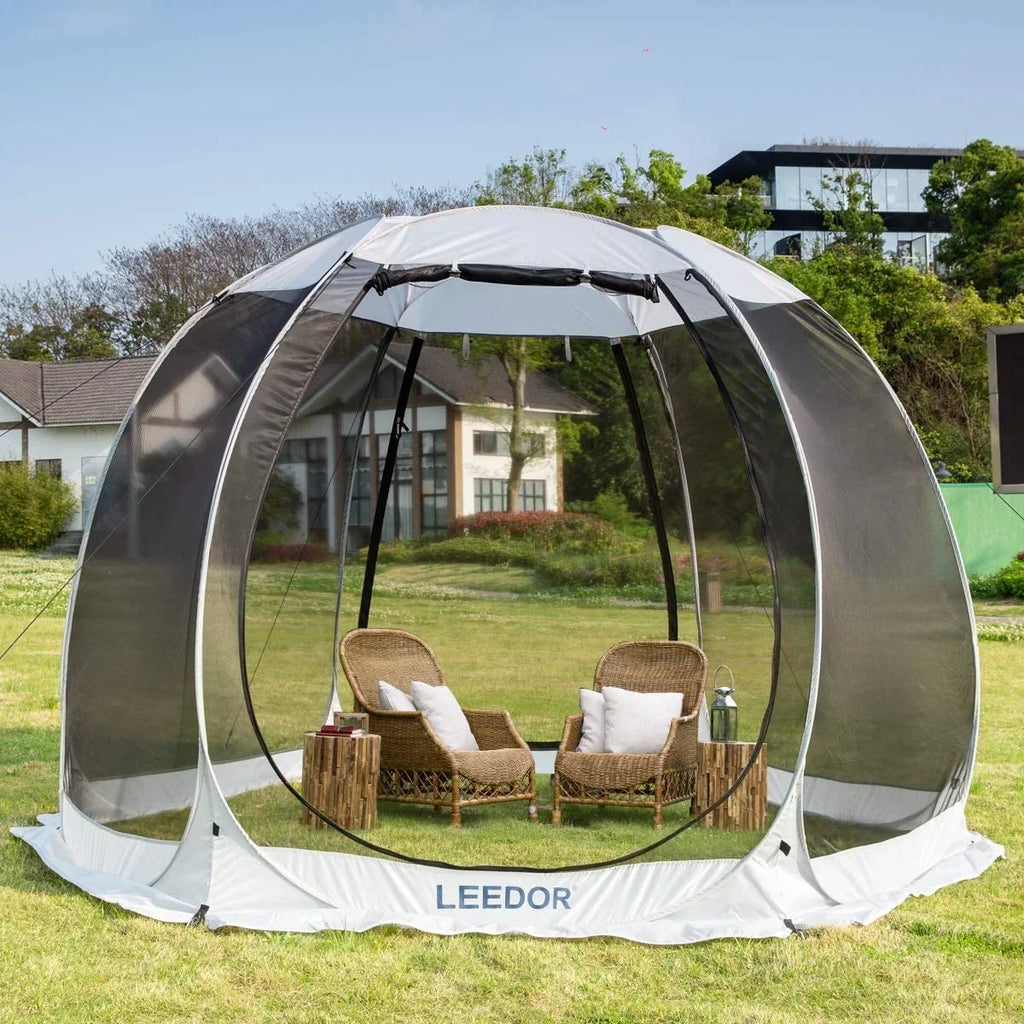 Leedor Screen House Tent Outdoor Canopy 10' x 10' x 7' H Gray