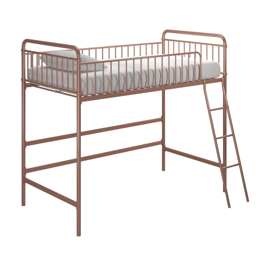 Better Homes & Gardens Twin Metal Loft Bed, Rose Gold - Kelsey