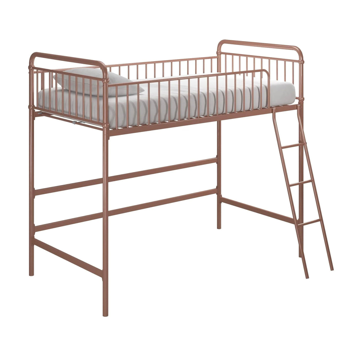 Better Homes & Gardens Twin Metal Loft Bed, Rose Gold - Kelsey