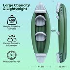 Naipo 2 Person Inflatable Kayak With Aluminum Oars, Carry Bag, Patch And Air Pump - 125.9 x 41.3 x 23.6 Inches