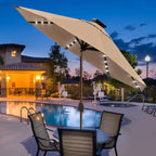 EliteShade 9ft Market Patio Umbrella With 80 LED Lights, Ruby