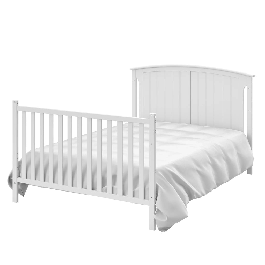 Storkcraft 5-in-1 Convertible Baby Crib & Changer, White - Steveston