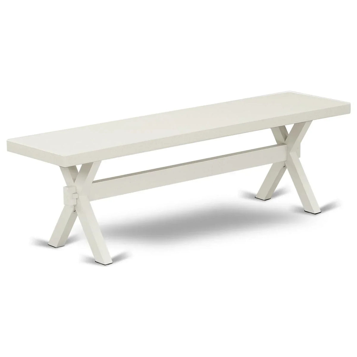 HomeStock 6-Piece Kitchen Dinette Set With Doeskin Linen Fabric Chairs, Bench And Linen White Table - Rustic Recluse