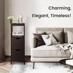 Freestanding Wooden Bathroom Storage Cabinet With 2 Adjustable Drawers - Gray