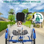 26-Inch Adult Tricycle - 7-Speed Heavy-Duty 3-Wheeled Bicycle