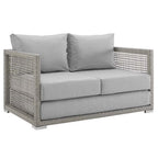 Afuera Living Wicker Patio Loveseat, Gray - 52in W x 32in D